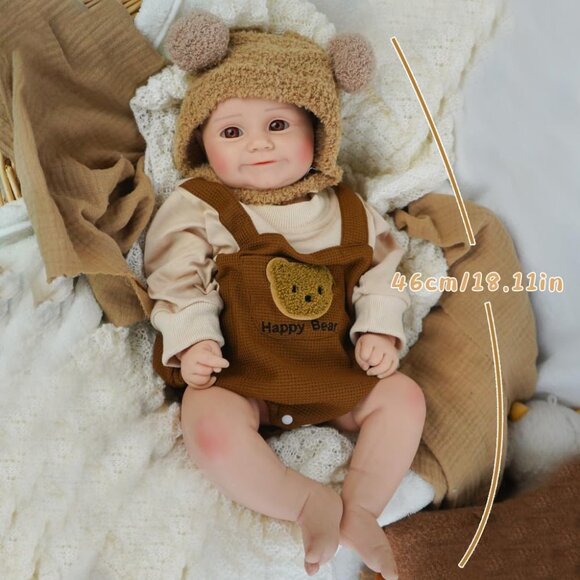 19Inch Realistic Full Body Silicone Open Eyes Newborn Emma-ivory White Baby Girl - Picture 4 of 8